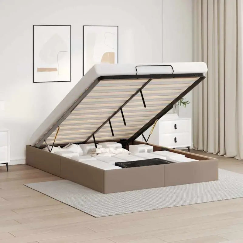 Voetenbank voor bedden en boxspring nodig met opberggemak en comfort - cappucino / 140 x 200 cm - Bedden & bedframes
