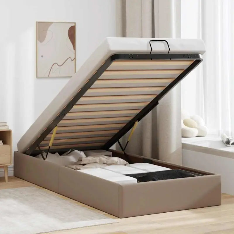 Voetenbank voor bedden en boxspring nodig met opberggemak en comfort - cappucino / 90 x 200 cm - Bedden & bedframes