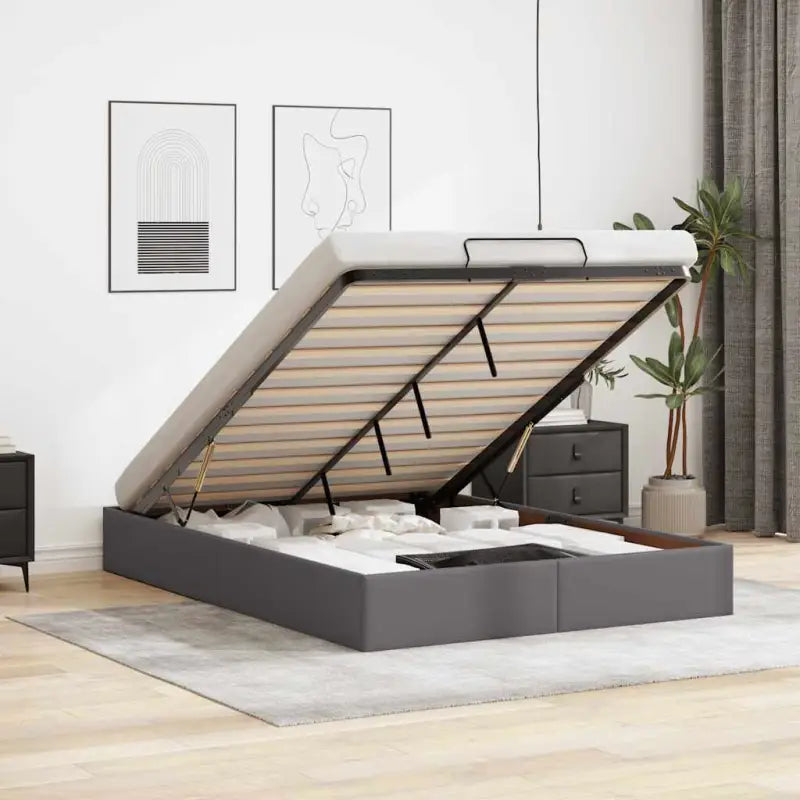 Voetenbank voor bedden en boxspring nodig met opberggemak en comfort - Grijs / 140 x 200 cm - Bedden & bedframes