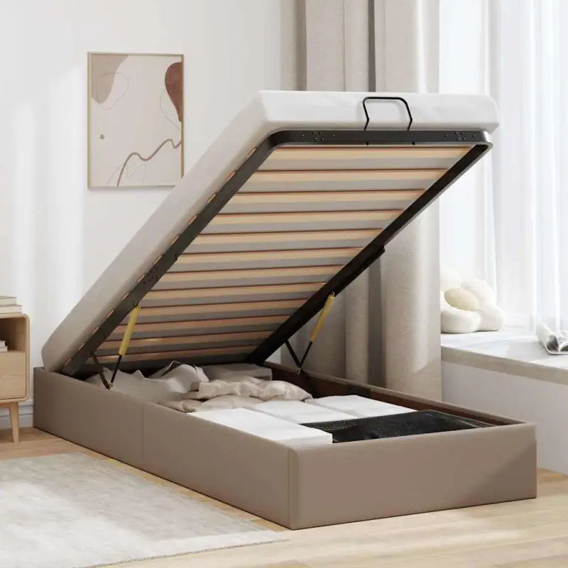 Voetenbank voor bedden en boxspring nodig met opberggemak en comfort - cappucino / 100 x 200 cm - Bedden & bedframes