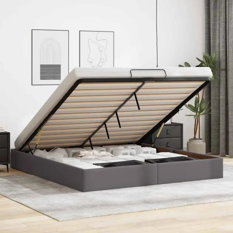 Voetenbank voor bedden en boxspring nodig met opberggemak en comfort - Grijs / 180 x 200 cm - Bedden & bedframes