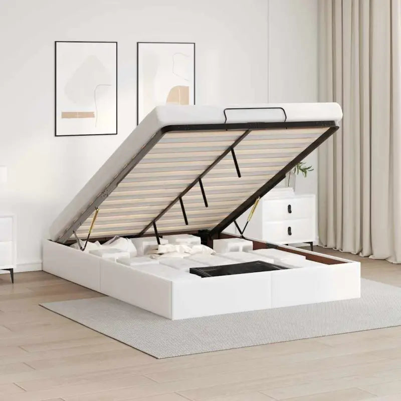 Voetenbank voor bedden en boxspring nodig met opberggemak en comfort - Wit / 140 x 190 cm - Bedden & bedframes