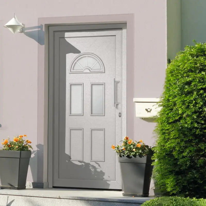 Voordeur aluminium met 110x210 cm en duurzame drempel for meer veiligheid - 110 x 210 cm / 1 / Rechts + trekhandvat