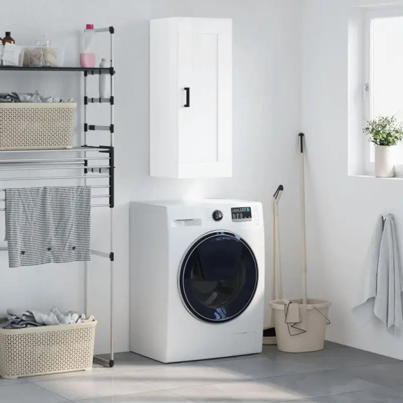 Wandgemonteerde dressoir bewerkt hout hoogglans wit elegante uitstraling - Hoogglans wit / 1 - Dressoirs & buffetkasten