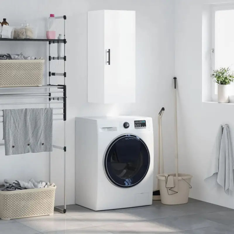 Wandgemonteerde dressoir van bewerkt hout met elegant ontwerp - Hoogglans wit / 1 - Dressoirs & buffetkasten