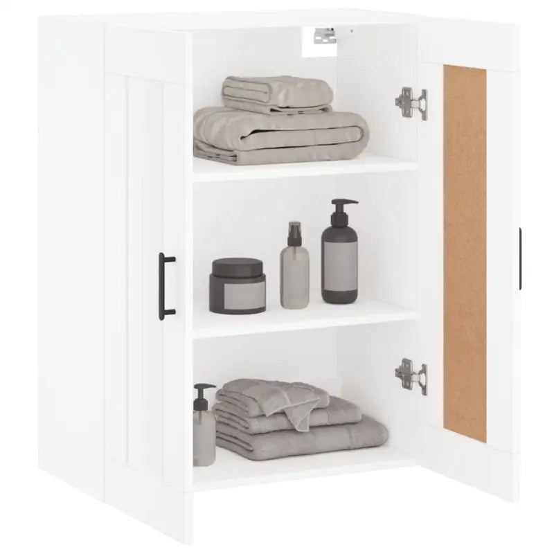 Wandgemonteerde kast van bewerkt hout met elegant en stevig ontwerp - Dressoirs & buffetkasten
