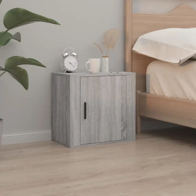 Wandgemonteerde nachtkastje met elegant en duurzaam ontwerp - Grijs sonoma / 1 - Nachtkastjes