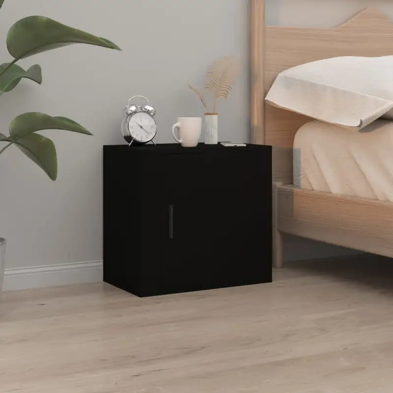 Wandgemonteerde nachtkastje met elegant en duurzaam ontwerp - Zwart / 1 - Nachtkastjes
