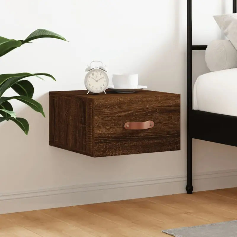 Wandgemonteerde Opbergkast voor Bedroom with Duurzaam Hout - Bruineiken / 1 - Opbergkasten & lockerkasten