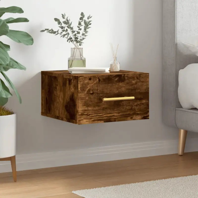 Wandgemonteerde opbergkasten van bewerkt hout voor je interieur - Gerookt eiken / 1 - Opbergkasten & lockerkasten