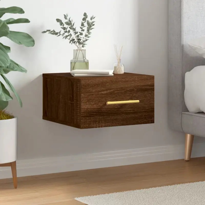 Wandgemonteerde opbergkasten van bewerkt hout voor je interieur - bruin eikenkleur / 1 - Opbergkasten & lockerkasten