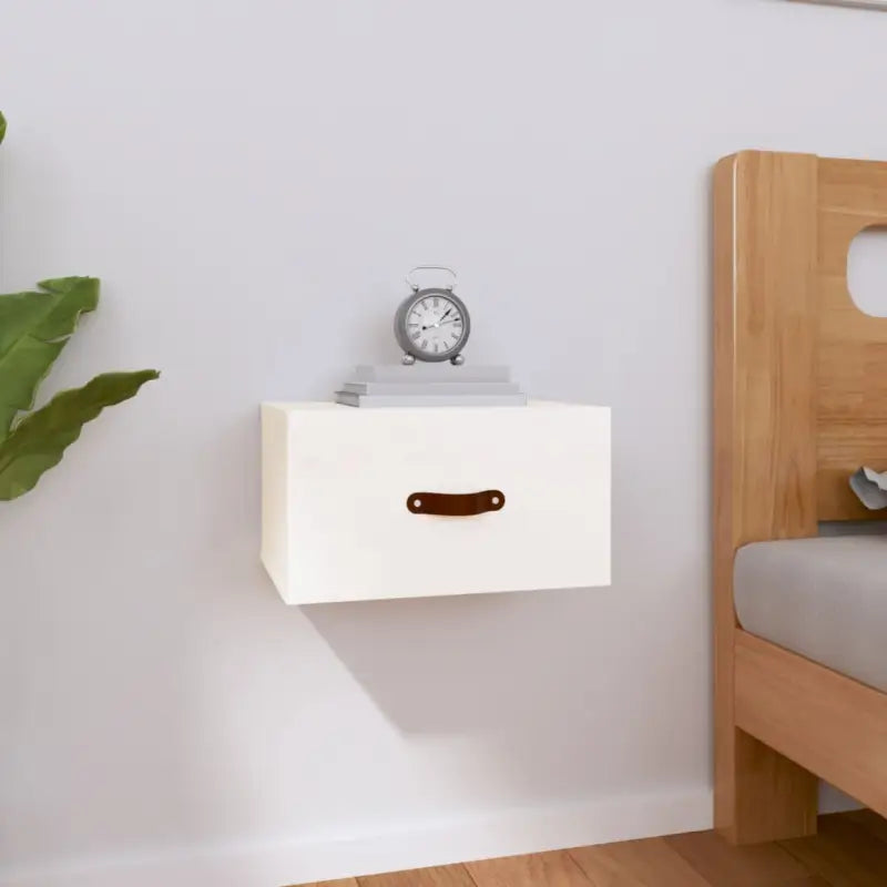 Wandgemonteerde opbergkasten van massief grenenhout met stabiel blad - Wit / 1 - Opbergkasten & lockerkasten