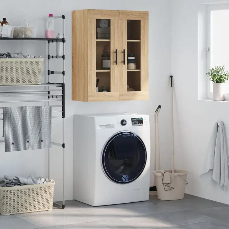 Wandkast met elegant ontwerp van bewerkt hout voor jouw interieur - Sonoma eiken / 1 - Dressoirs & buffetkasten