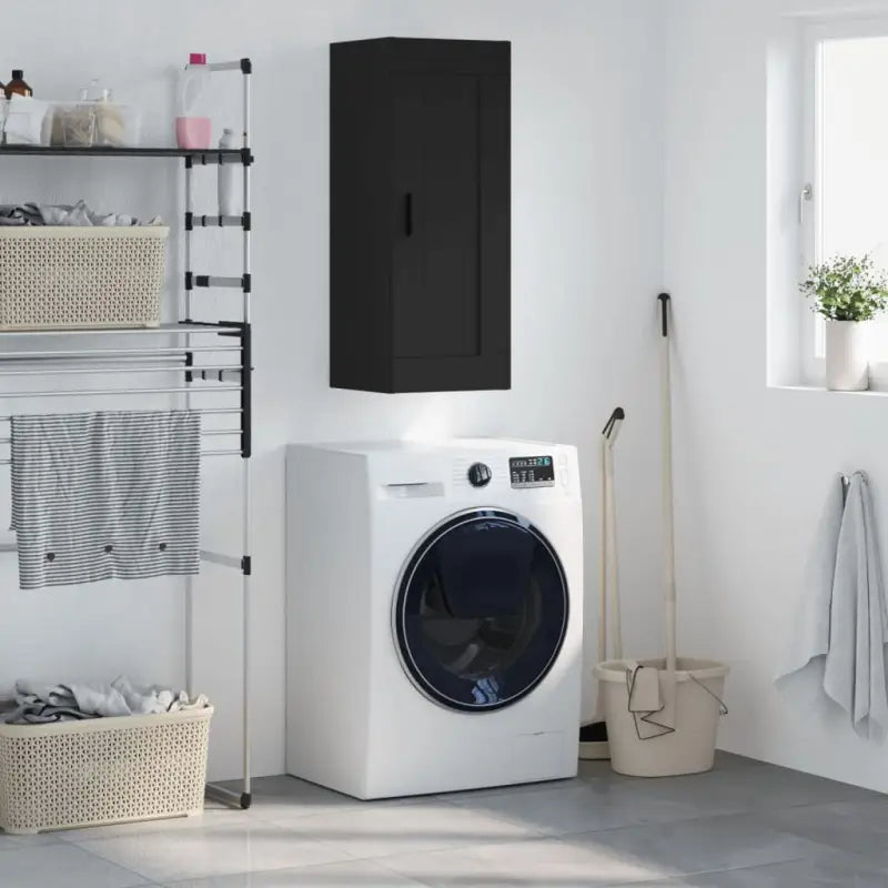 Wandkast van bewerkt hout met elegant en tijdloos ontwerp - Zwart / 1 - Dressoirs & buffetkasten