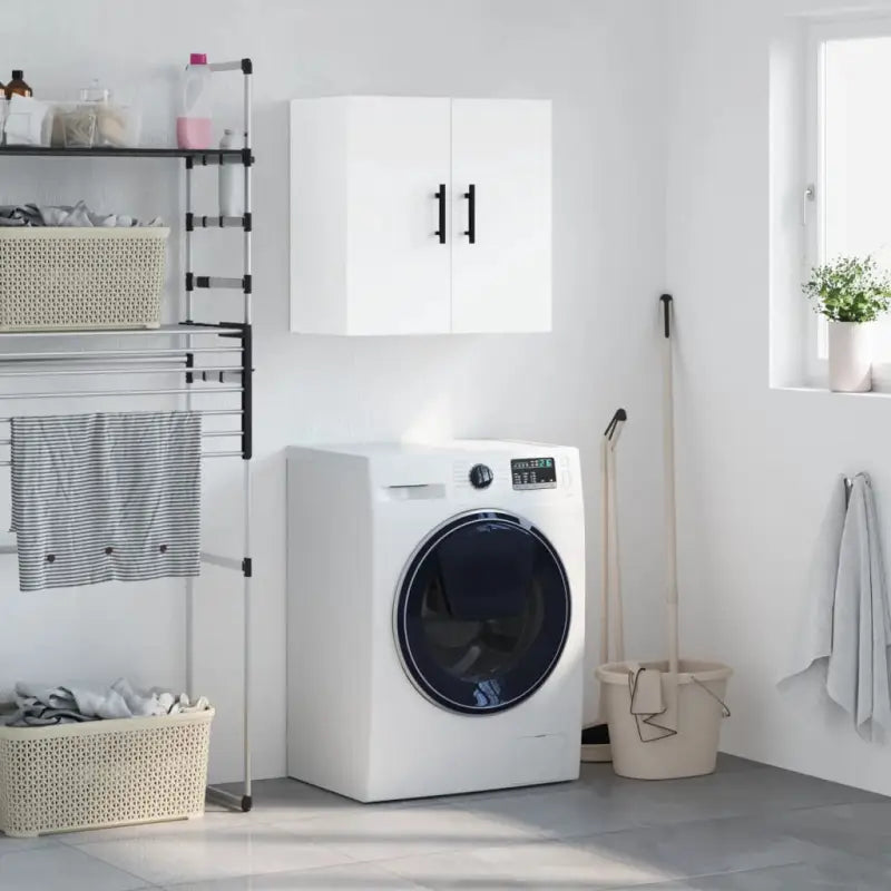 Wandkast van bewerkt hout voor praktische en decoratieve opbergruimte - Wit / 1 - Opbergkasten & lockerkasten
