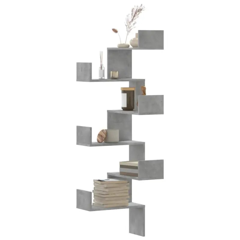 Wandplank van bewerkt hout met gemakkelijk schoon design - Betongrijs / 1 - Wandplanken