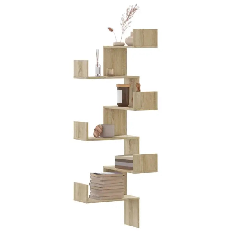 Wandplank van bewerkt hout met gemakkelijk schoon design - Sonoma eiken / 1 - Wandplanken