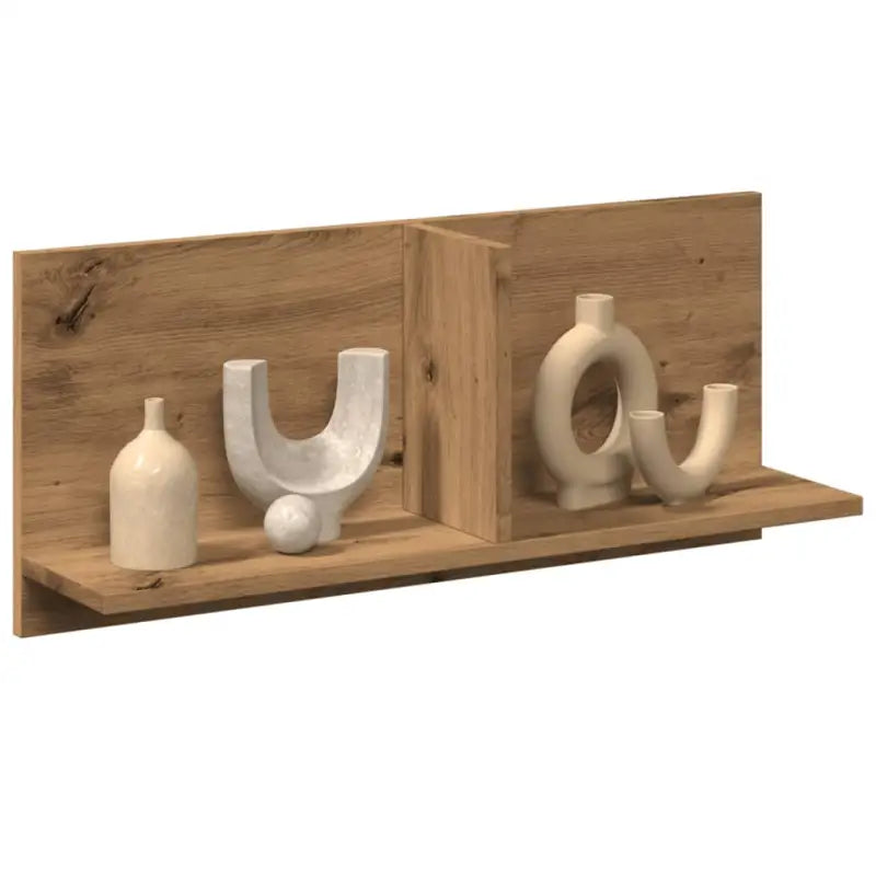 Wandplank van bewerkt hout voor een duurzame en praktische interieurstijl - artisanaal eikenkleurig / 70 x 16.5 x 30 cm
