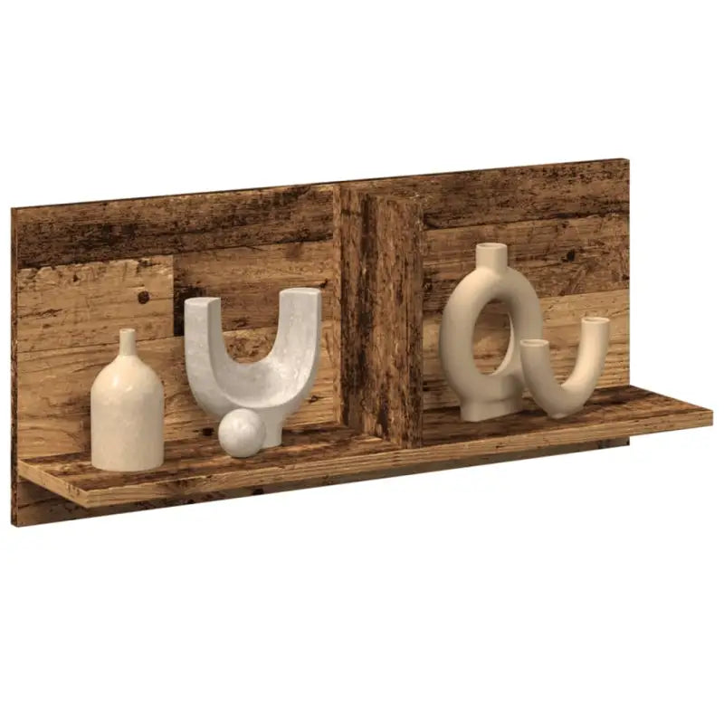 Wandplank van bewerkt hout voor een duurzame en praktische interieurstijl - Oud hout / 70 x 16.5 x 30 cm / 1