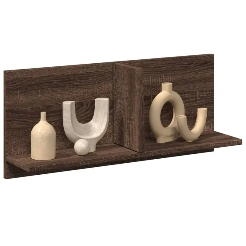 Wandplank van bewerkt hout voor een duurzame en praktische interieurstijl - bruin eikenkleur / 70 x 16.5 x 30 cm / 1