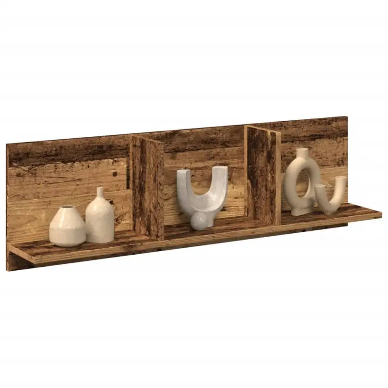 Wandplank van bewerkt hout voor een duurzame en praktische interieurstijl - Oud hout / 100 x 16.5 x 30 cm / 1