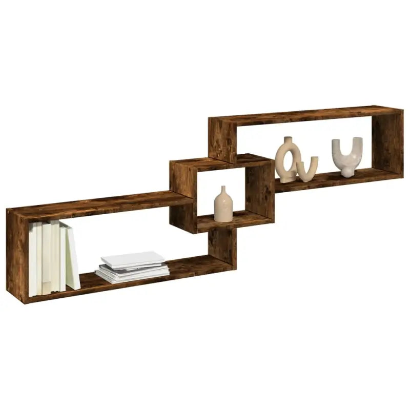 Wandplank van bewerkt hout voor een stijlvol en duurzaam interieur - Gerookt eiken / 1 - Wandplanken