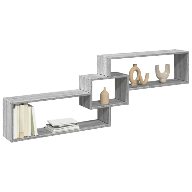 Wandplank van bewerkt hout voor een stijlvol en duurzaam interieur - Grijs sonoma / 1 - Wandplanken