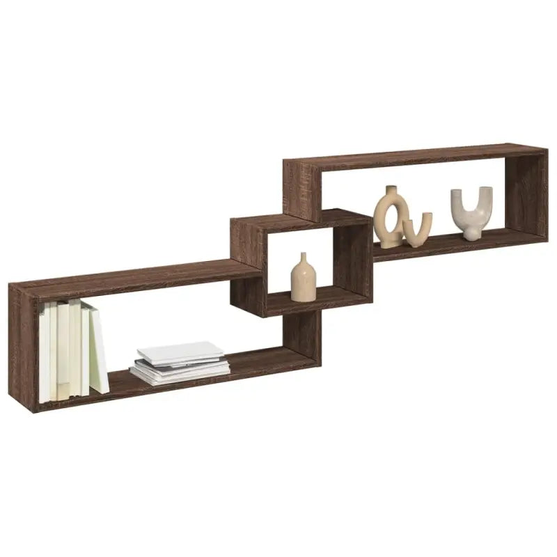 Wandplank van bewerkt hout voor een stijlvol en duurzaam interieur - bruin eikenkleur / 1 - Wandplanken