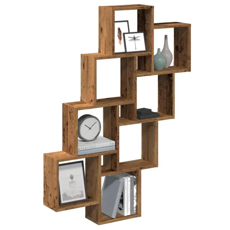 Wandplank van bewerkt hout voor stijlvolle ruimtebesparing - Oud hout / 1 - Wandplanken