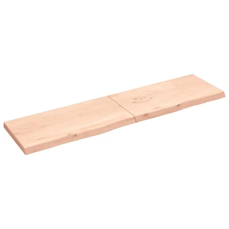Wandplank van massief eikenhout met natuurlijke rand voor extra opbergruimte - Naturel / 200 x 50 x 6 cm / 1