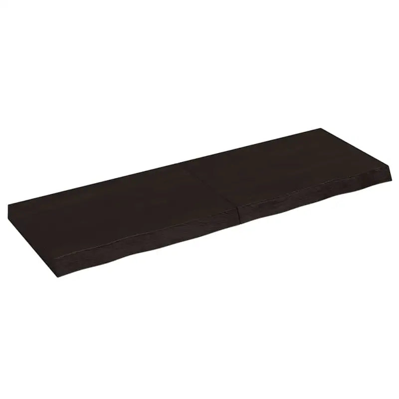 Wandplank van massief eikenhout met natuurlijke rand voor extra opbergruimte - Donkerbruin / 120 x 40 x 6 cm / 1
