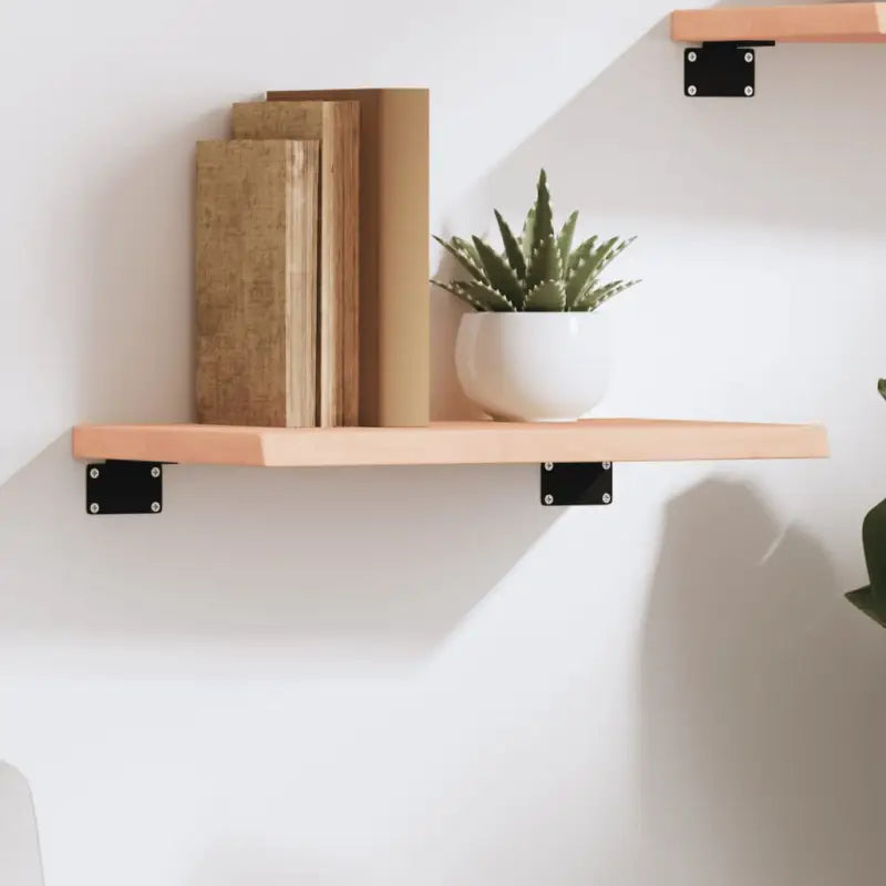 Wandplank van massief eikenhout met natuurlijke rand voor extra opbergruimte - Naturel / 40 x 30 x 2 cm / 1