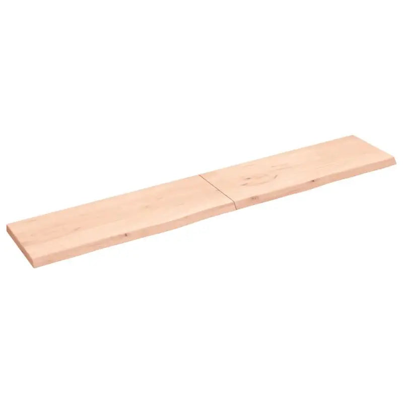Wandplank van massief eikenhout met natuurlijke rand voor extra opbergruimte - Naturel / 220 x 40 x 4 cm / 1