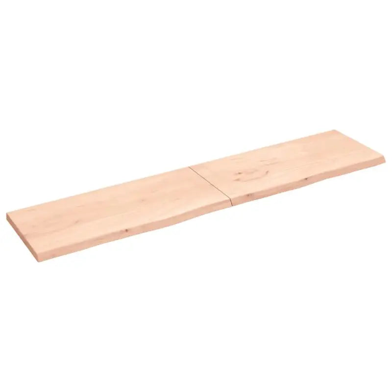 Wandplank van massief eikenhout met natuurlijke rand voor extra opbergruimte - Naturel / 220 x 50 x 4 cm / 1