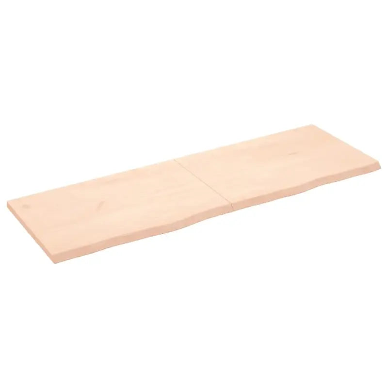 Wandplank van massief eikenhout met natuurlijke rand voor extra opbergruimte - Naturel / 180 x 60 x 4 cm / 1