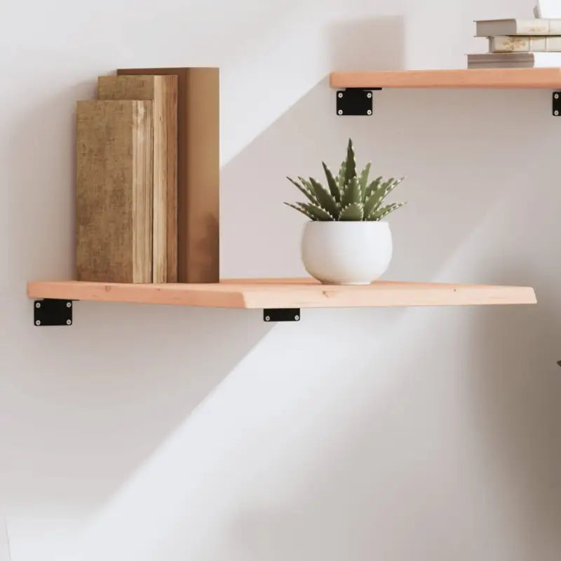 Wandplank van massief eikenhout met natuurlijke rand voor extra opbergruimte - Naturel / 40 x 50 x 2 cm / 1
