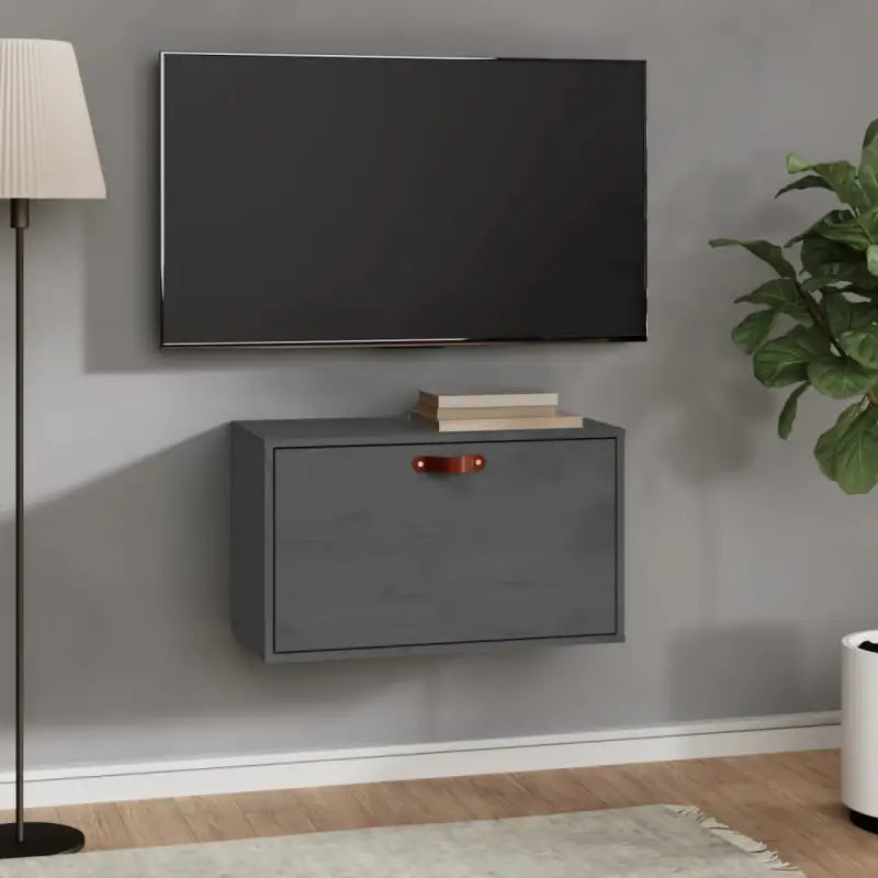 Wandplank van massief grenenhout met rustieke uitstraling - Grijs / 1 - Wandplanken