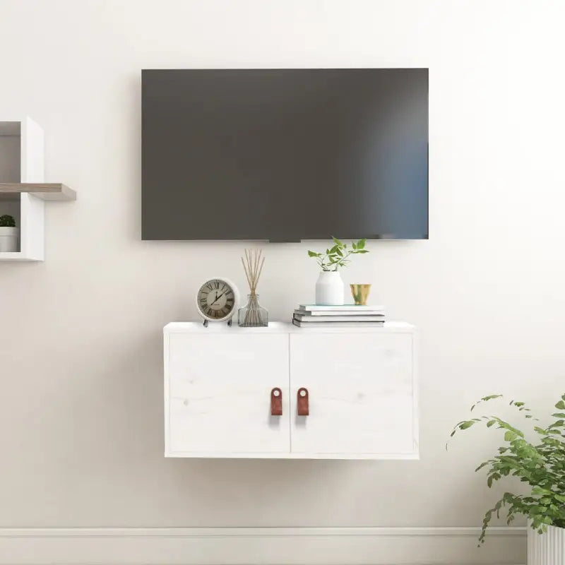 Wandplank van massief grenenhout met rustieke uitstraling - Wit / 1 - Wandplanken