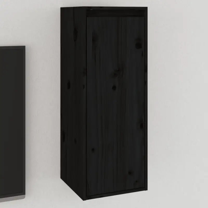 Wandplank van massief grenenhout voor inrichting en televisiegebruik - Zwart / 1 - Wandplanken
