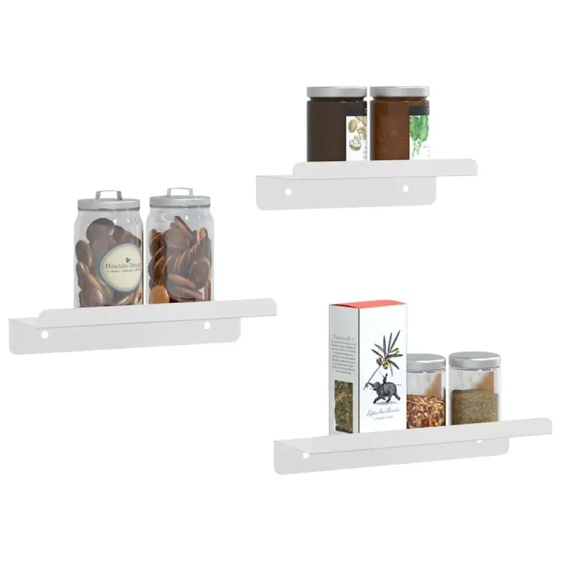 Wandplanken met verhoogde randen voor een stijlvol en stevig design - Zilver / 1 - Wandplanken
