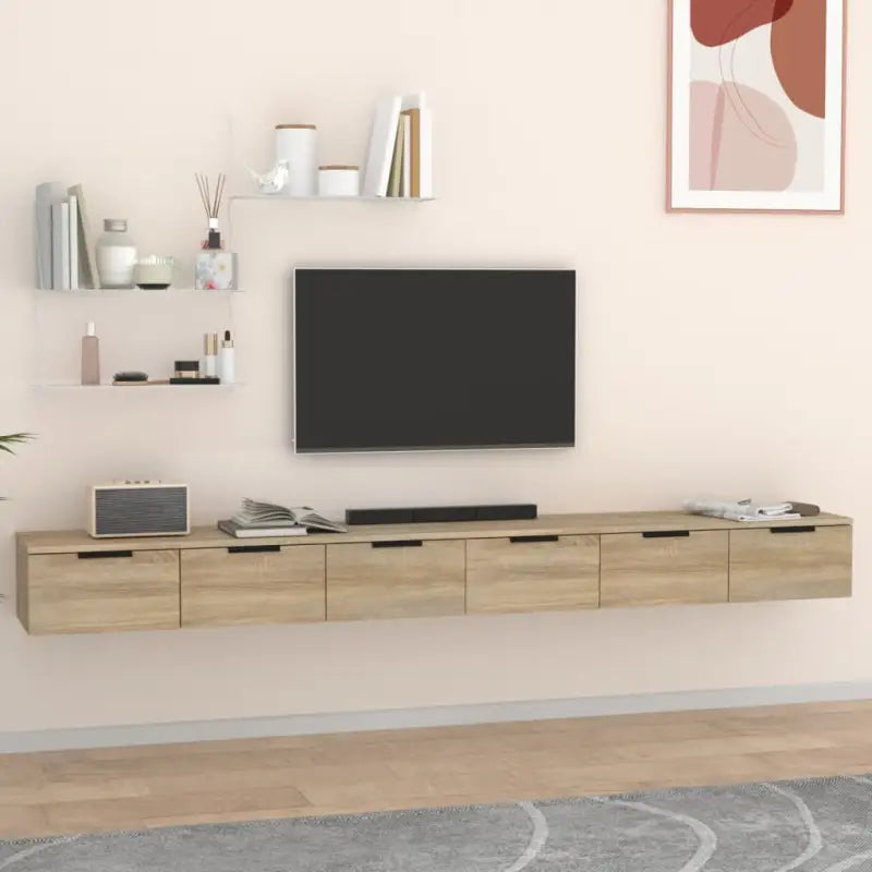 Wandplanken van bewerkt hout voor maximale opbergruimte in je woonkamer - Wandplanken