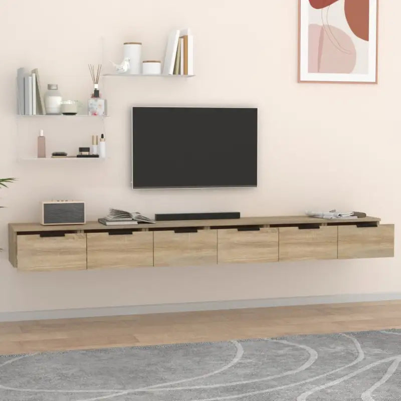 Wandplanken van bewerkt hout voor maximale opbergruimte in je woonkamer - Wandplanken