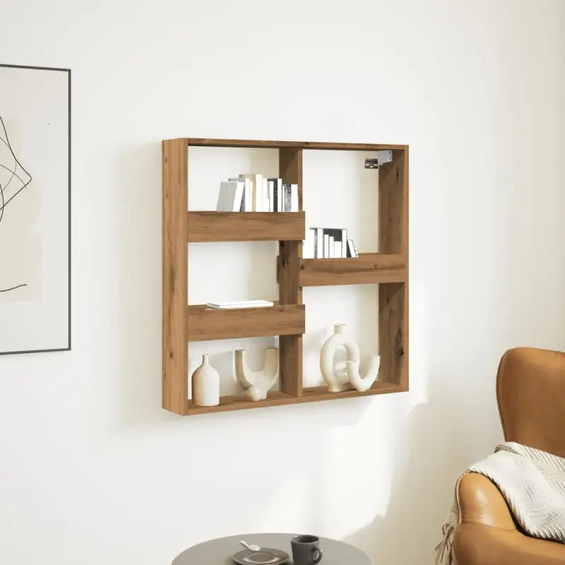 Wandplanken van duurzaam bewerkt hout voor je interieur - artisian oak / 80 x 15 x 80 cm / 1 - Wandplanken