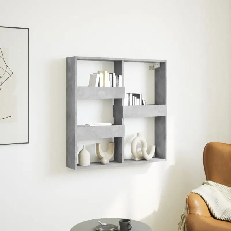 Wandplanken van duurzaam bewerkt hout voor je interieur - Betongrijs / 80 x 15 x 80 cm / 1 - Wandplanken