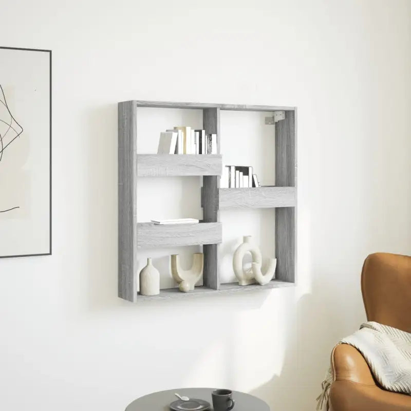 Wandplanken van duurzaam bewerkt hout voor je interieur - Grijs sonoma / 80 x 15 x 80 cm / 1 - Wandplanken