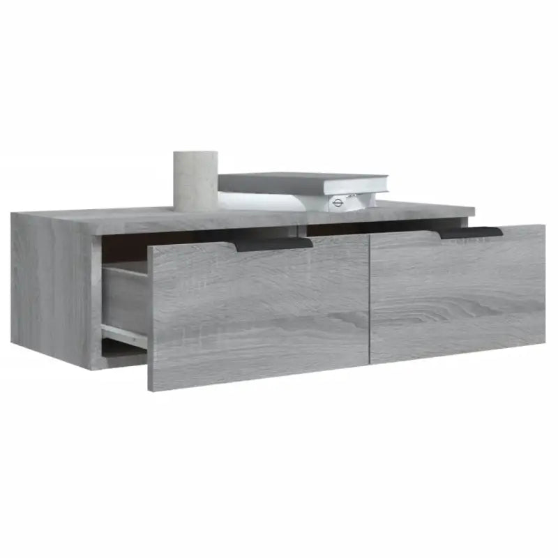 Wandplanken van grijs sonoma eiken voor een strakke woonkamer uitstraling - Wandplanken