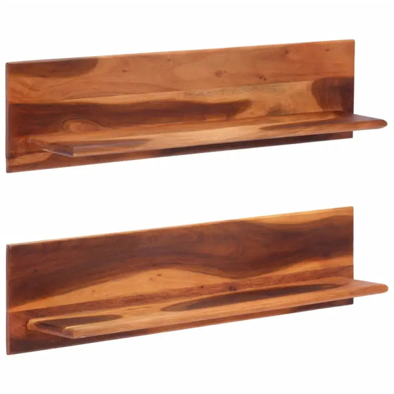 Wandplanken van massief acaciahout voor een natuurlijke look - 112 x 20 x 26 cm / 2 / 1 - Wandplanken