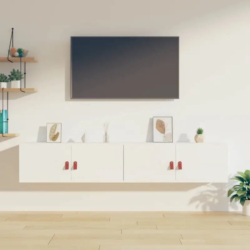 Wandplanken van massief grenenhout met een rustieke uitstraling - Wit / 2 / 1 - Wandplanken