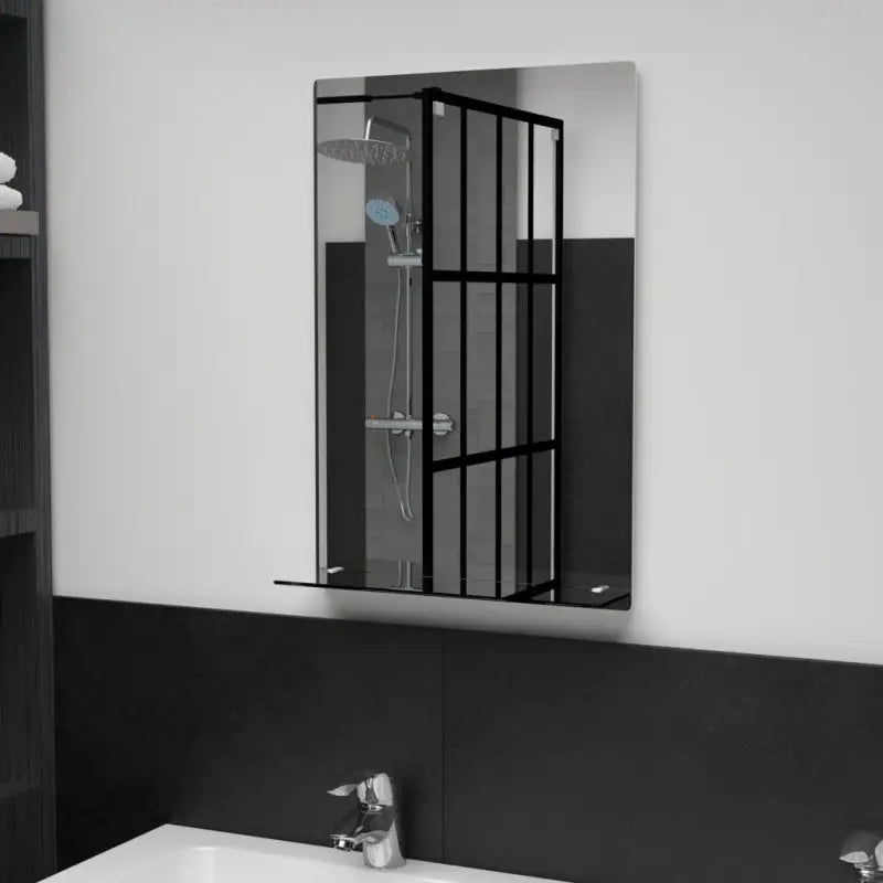 Wandspiegel met schap van gehard glas voor badkamer of woonkamer - 40 x 60 cm / 1 / Rechthoekig - Spiegels