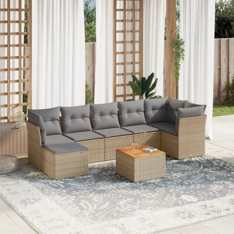 Waterdichte tas en gemengd beige materiaal voor comfortabele tuinsets - beige mix en grijs / 3x hoek + 3x midden